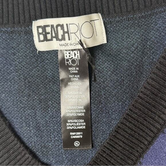 Beach Riot Joey Sweater Wintergreen Plaid XL - Picture 8 of 9